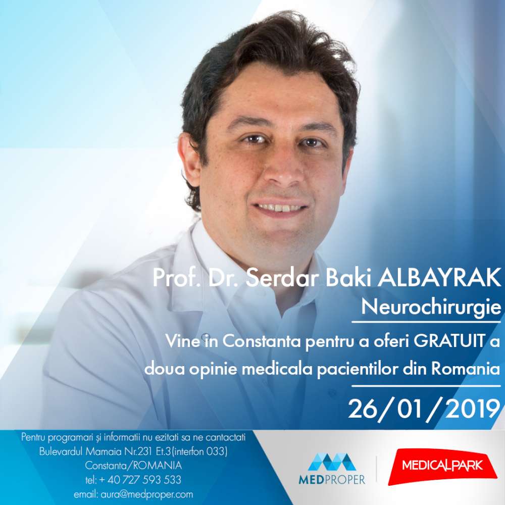 Șansă în plus pentru pacienții diagnosticați cu tumori cerebrale sau Parkinson. Celebrul neurochirurg turc Serdar Baki Albayrak oferă a doua opinie pacienților din România